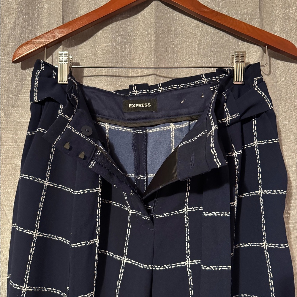 Express Women’s  Navy Checkered Pants